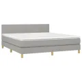 cadre de lit et matelas et LED Gris clair 180x200 cm