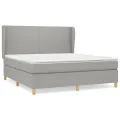 cadre de lit avec matelas Gris clair 180x200cm Tissu