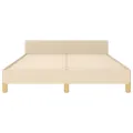 Cadre de lit avec tête de lit Crème 140x200 cm Tissu