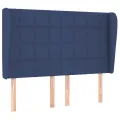 Tête de lit avec oreilles Bleu 147x23x118/128 cm Tissu