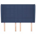 Tête de lit avec oreilles Bleu 147x23x118/128 cm Tissu