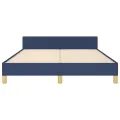 Cadre de lit avec tête de lit Bleu 140x190 cm Tissu