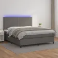 cadre de lit avec matelas et LED Gris 180x200 cm