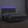 cadre de lit avec matelas et LED Gris 180x200 cm