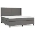 cadre de lit avec matelas Gris 180x200 cm Similicuir