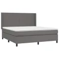 cadre de lit avec matelas Gris 180x200 cm Similicuir