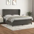 cadre de lit et matelas Gris foncé 180x200cm Velours