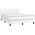 cadre de lit avec matelas Blanc 140x200cm Similicuir