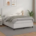 cadre de lit avec matelas Blanc 140x190cm Similicuir