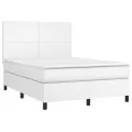 cadre de lit avec matelas Blanc 140x190cm Similicuir