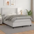 cadre de lit avec matelas Blanc 140x190cm Similicuir