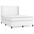 cadre de lit avec matelas Blanc 140x190cm Similicuir