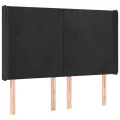 cadre de lit matelas et LED Noir 140x190 cm Velours