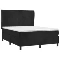 cadre de lit avec matelas Noir 140x200 cm Velours
