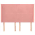 Tête de lit avec oreilles Rose 147x16x118/128 cm Velours