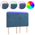 Tête de lit à LED Bleu foncé 144x5x118/128 cm Velours