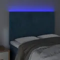 Tête de lit à LED Bleu foncé 144x5x118/128 cm Velours