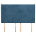 Tête de lit avec oreilles Bleu foncé 147x23x118/128 cm Velours