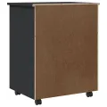 Armoire roulante avec tiroirs MOSS gris bois de pin solide