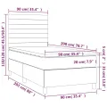 cadre de lit avec matelas Noir 90x200 cm Tissu