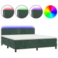 cadre de lit avec matelas LED Vert foncé 180x200 cm