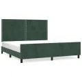 Cadre de lit avec tête de lit Vert foncé 180x200 cm Velours