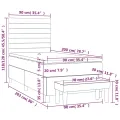 cadre de lit avec matelas Noir 90x200 cm Tissu