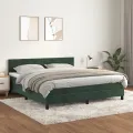 cadre de lit et matelas Vert foncé 180x200cm Velours