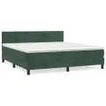 cadre de lit et matelas Vert foncé 180x200cm Velours