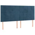 Têtes de lit 4 pcs Bleu foncé 80x5x78/88 cm Velours
