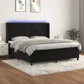 cadre de lit matelas et LED Noir 160x200 cm Velours