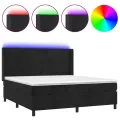 cadre de lit matelas et LED Noir 160x200 cm Velours