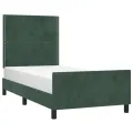 Cadre de lit avec tête de lit Vert foncé 90x200 cm Velours