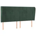 Tête de lit avec oreilles Vert foncé 163x23x118/128 cm Velours