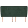 Tête de lit avec oreilles Vert foncé 163x23x118/128 cm Velours