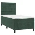 cadre de lit matelas LED Vert foncé 90x190cm Velours