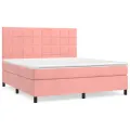 cadre de lit avec matelas Rose 160x200 cm Velours