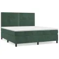 cadre de lit et matelas Vert foncé 180x200cm Velours