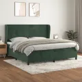 cadre de lit et matelas Vert foncé 200x200cm Velours