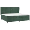cadre de lit et matelas Vert foncé 200x200cm Velours