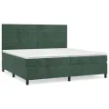 cadre de lit et matelas Vert foncé 200x200cm Velours