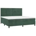 cadre de lit et matelas Vert foncé 200x200cm Velours