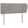 Tête de lit avec oreilles Gris clair 93x23x78/88 cm Velours