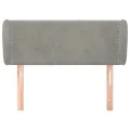 Tête de lit avec oreilles Gris clair 93x23x78/88 cm Velours