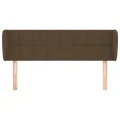 Tête de lit avec oreilles Marron foncé 147x23x78/88 cm Tissu