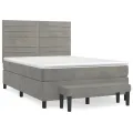 cadre de lit et matelas Gris clair 140x200cm Velours