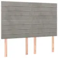 cadre de lit et matelas Gris clair 140x200cm Velours