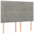 cadre de lit et matelas Gris clair 140x200cm Velours