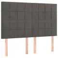 cadre de lit et matelas Gris foncé 140x190cm Velours
