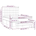cadre de lit et matelas Gris foncé 140x190cm Velours